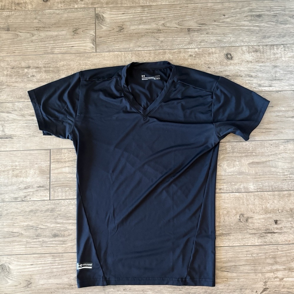 LOT OF 3 Under Armour HeatGear Tactical Compression Vneck Men Shirt Black Large